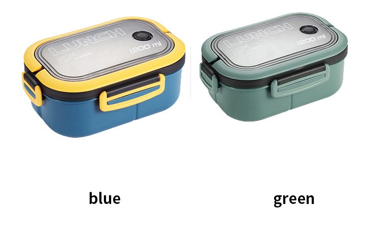 Boîte à déjeuner Double couche, compartiment Portable, récipient pour aliments aux fruits, micro-ondes, avec fourchette, cuillère, boîte fraîche