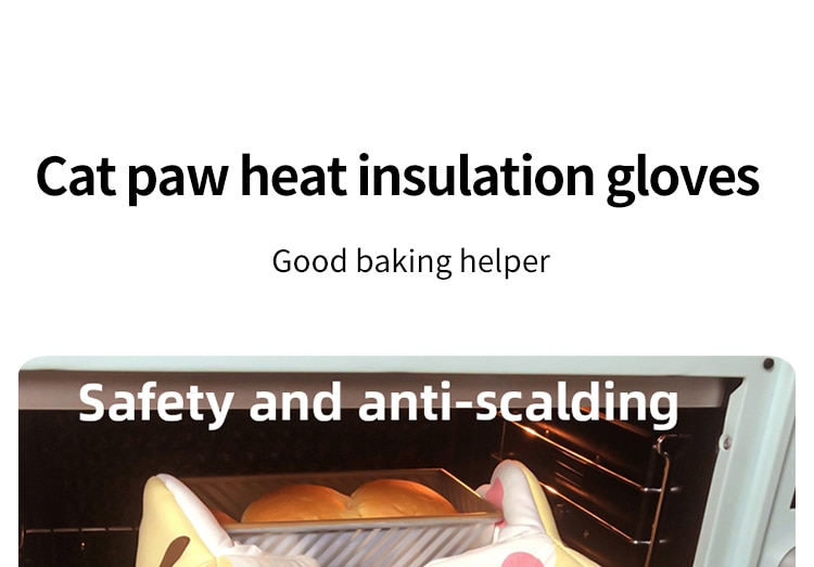 Gants d'isolation thermique pour four, pattes de chat mignonnes, gants en coton Anti-brûlure pour micro-ondes, isolation résistante à la chaleur, fournitures de cuisson de cuisine
