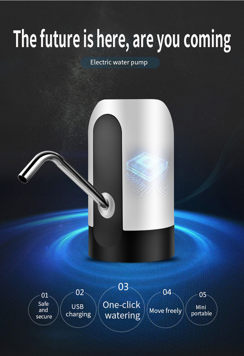 Distributeur d'eau électrique automatique, pompe à eau avec chargeur USB, interrupteur automatique en un clic, distributeur de boissons