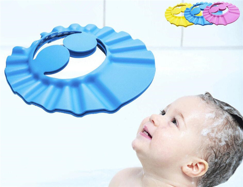 Bonnet de douche avec shampoing sûr pour bébé, protection de bain souple, bouclier de lavage des cheveux, bonnet de bain pour enfants