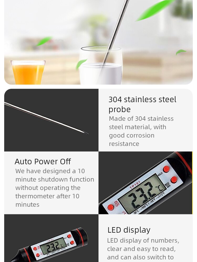 Thermomètre numérique BBQ, cuisson des aliments, cuisine, Type de sonde électronique, liquide BBQ BBQ G421