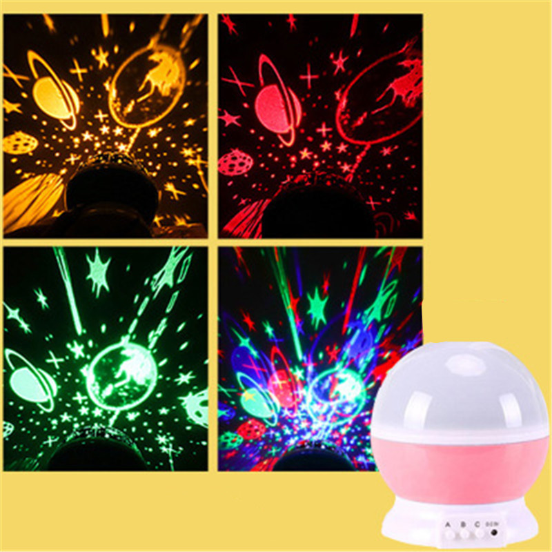 Lampe LED Projecteur Étoile Rotative pour Chambre d'Enfant, Veilleuse de Bébé, Décor de Pépinière, Lune, Galaxie, Lampe de Table
