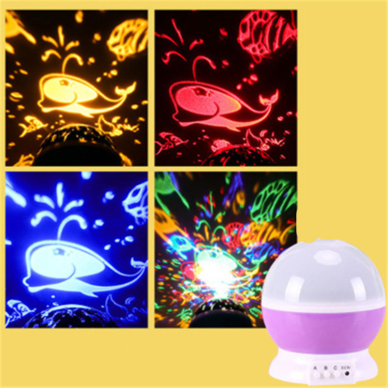 Lampe LED Projecteur Étoile Rotative pour Chambre d'Enfant, Veilleuse de Bébé, Décor de Pépinière, Lune, Galaxie, Lampe de Table